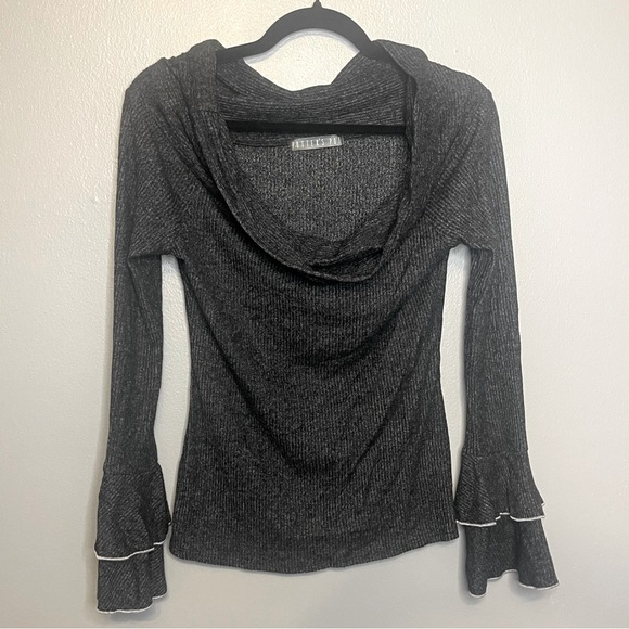 Bell Sleeve Ribbed Cowl Neck Sweater - Picture 2 of 5